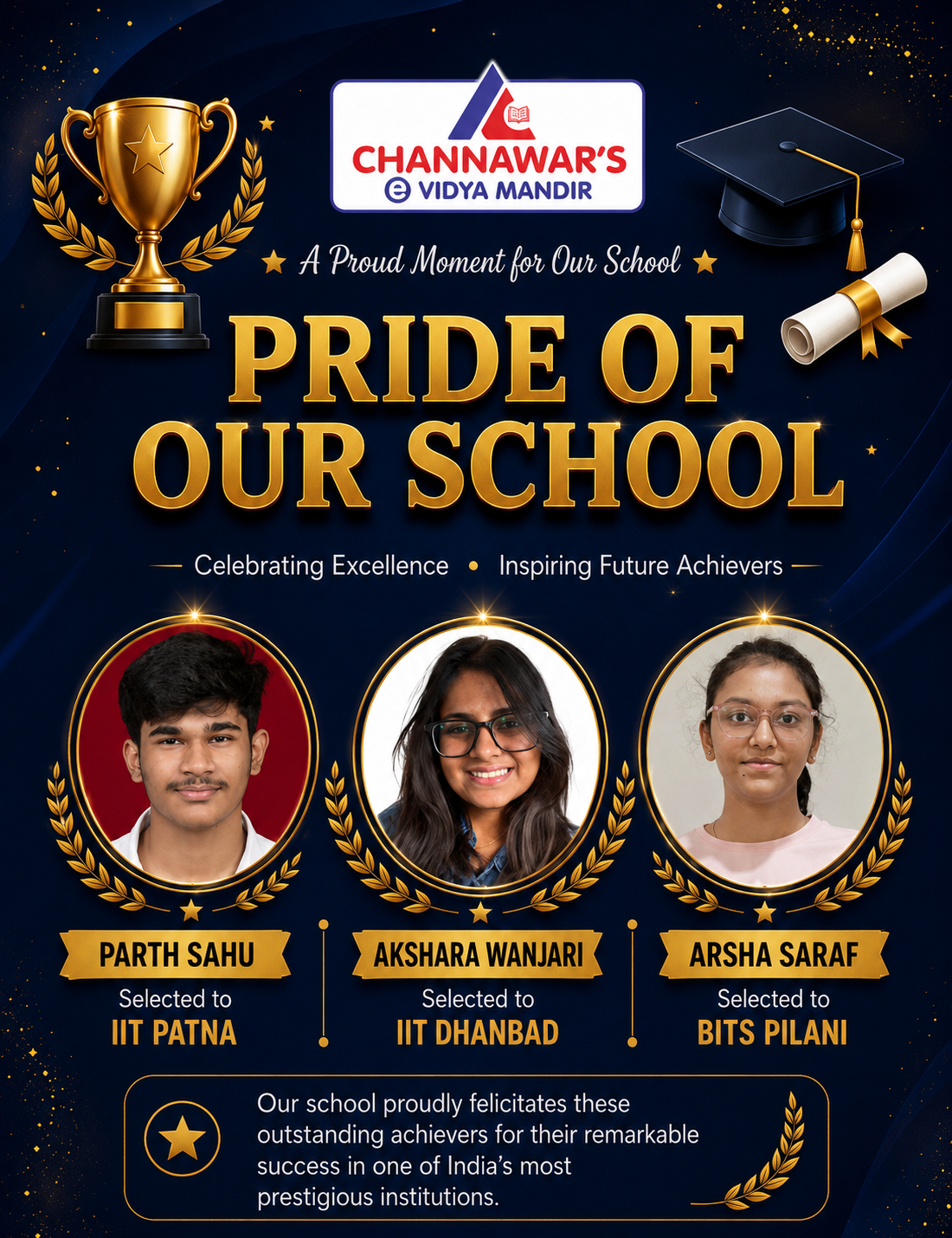 Pride of Our School — Achievement Poster